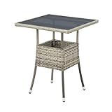 Juskys Polyrattan Gartentisch Yoro wetterfest - Balkontisch 60x60 cm eckig...