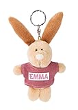 NICI 44616 Schlüsselanhänger Hase mit T-Shirt Emma 10cm, Beige