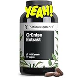 natural elements Grüntee Extrakt – 180 Kapseln – 1998 mg Grüntee...