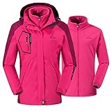 donhobo Damen Ski 3-in-1-Jacke 2 Stück Outdoor Wasserdicht Winddicht...