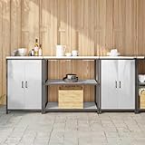 Owoxanthellate Industrial Küchenregal Set 3-teilig aus Stahl Silber...