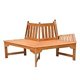 Spetebo Eukalyptus Baumbank halbrund geölt - 155 x 78 cm - Holz Baum Bank...