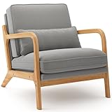 Blishom Lounge-Sessel, Lounge-Stuhl mit Armlehnen&Holzrahmen, Moderner...