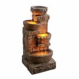 Teamson Home 84,5 cm Kaskadierende Schalen & Gestapelte Steine LED...