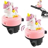 2 Stück Fahrradklingel Einhorn,Fahrradhupe Kinder Hupe Einhorn,...