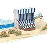 MOKIO® Pop-Up Karte – Strandkorb – 3D Geburtstagskarte für einen...