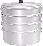 Planet07 Momos Aluminium-Dampfgarer, 20,3 cm, mit 4 Etagen,...