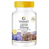 Leinöl Kapseln - pflanzliche Omega 3-6-9 Kapseln - 100 Softgels -...