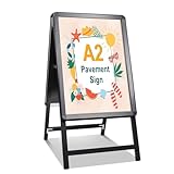 STANDNEE Kundenstopper A2 Plakatständer Outdoor Schwarz - Doppelseitiges...