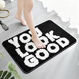 Badezimmerteppich Schwarz Weiß Badematten, Klein Badematte Rutschfest...