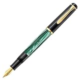 Pelikan Classic 200 Füllfederhalter, Schwarz, B-Feder, 24-Karat vergoldete...