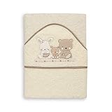 Interbaby 01080-05 Baby Kapuzenbadetuch LOVE beige, Beige
