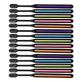 MOLUCKFU 15 Stück Zahnbürsten mit Weichen Bambuskohle Borsten Flexible...