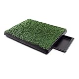 Fudajo Welpen Hundetoilette mit Gras 63x51cm – Hundeklo mit Kunstrasen...