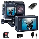 Apexcam X80Pro Doppelbildschirme Action Cam 4K60FPS 48MP Ultra HD WiFi...