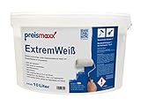 Preismaxx Wandfarbe weiß 10l Extrem Weiss Innenfarbe sehr hohe Deckkraft...