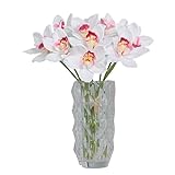 Eaiss 1 Bunch/6 Artificial cymbidium Orchids Artificial Flowers European...