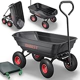 ONBEST Transportwagen mit Kippfunktion – Gartenwagen für 300 kg Zuladung...