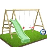 Gartenpirat Premium Schaukelgestell Typ 4.2 mit Rutsche apfelgrün Zwei...