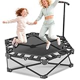 Fitness Trampolin Indoor Klappbar mit Verstellbarem Griff - Stabiler und...