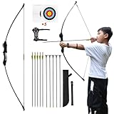 Runzkzy Bogen und Pfeil für Teens Anfänger Bogenschießen Set für Jugend...