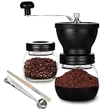 PARACITY Kaffeemühle mit Keramikmahlwerk, Kaffeemühle manuell, mit 2...