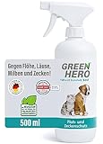 Green Hero Floh- und Zeckenschutz 500 ml das Zeckenspray und Flohmittel...