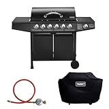 TAINO BASIC BBQ Gasgrill Grillwagen Edelstahl-Brenner + Seitenkocher Grill...
