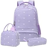 Schulrucksack Set Mädchen Schule Corduroy Schulranzen Kinder Schultasche...