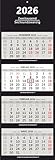 XXL 4-Monatskalender 2026 schwarz großer Wandkalender Bürokalender 4...