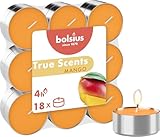 Bolsius True Scents – 18 Teelichter – Mango – Brenndauer: 4 Stunden...
