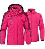 YSENTO Damen 3-in-1 Skijacke Winter FleeceJacke Wasserdichte Winddichte...