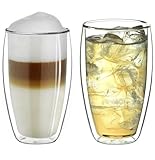 Creano 2er Set doppelwandige Latte Macchiato-Gläser 400ml „DG-SH“ -...