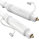 KabelDirekt – TOSLINK-Kabel Weiß, Optisches Audiokabel – 4 m –...