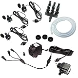 Springbrunnenpumpe mit LED Beleuchtung – Komplett-Set inkl. 3x...