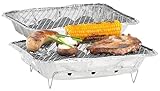 infactory Picknickgrill Einweg: 2er-Set handliche Einweggrills mit 500 g...