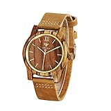 VICVS Holzuhren für Männer und Frauen, Chronograph aus japanischem Quarz...