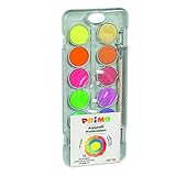 Primo 115A12FM Tuschkasten mit Wasserfarben, Deckfarben-8 Metallfarben, 4...