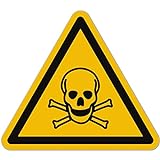 Aufkleber Giftig/Toxic (15 Stück, 50 mm) - Gefahrensymbole Warnung vor...