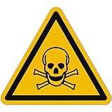 Aufkleber Giftig/Toxic (15 Stück, 50 mm) - Gefahrensymbole Warnung vor...