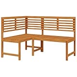 vidaXL Akazienholz Massiv Garten Eckbank Rustikal Gartenbank Holzbank...
