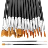 Prasacco 30 Stück Pinsel Set, 15 Runde Pinsel und 15 Flache Pinsel Kleine...