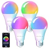 Alexa Glühbirne E27 9W 1000LM ANTELA RGB Smart WLAN LED Dimmbare Birne...