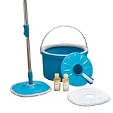 LIVINGTON Clean Water Spin Mop - Wischmop Set mit Zwei-Kammer-Filtersystem...