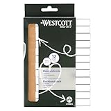 Westcott Kreide 12 Stück Weiss | 12er Pack Tafelkreide mit 1,2cm ⌀ in...