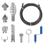 Rohrreinigungsspirale 5M ø12MM, Afenau Abflussreiniger Spirale mit 6...