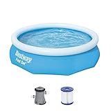 Bestway Fast Set Aufstellpool-Set mit Filterpumpe Ø 305 x 76 cm, blau,...