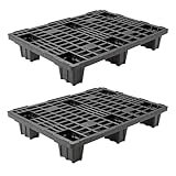 Catolo 2x Leichtpalette, 80 x 60 cm, Schwarz, Industriepalette mit...