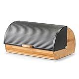 Zeller 25365 Brotkasten, Bamboo/Metall, schwarz, ca. 39 x 27 x 19 cm,...