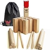 Jac & Mok Kubb Game Set - Hardwood Viking Games -KUBB Throwing Outdoor...